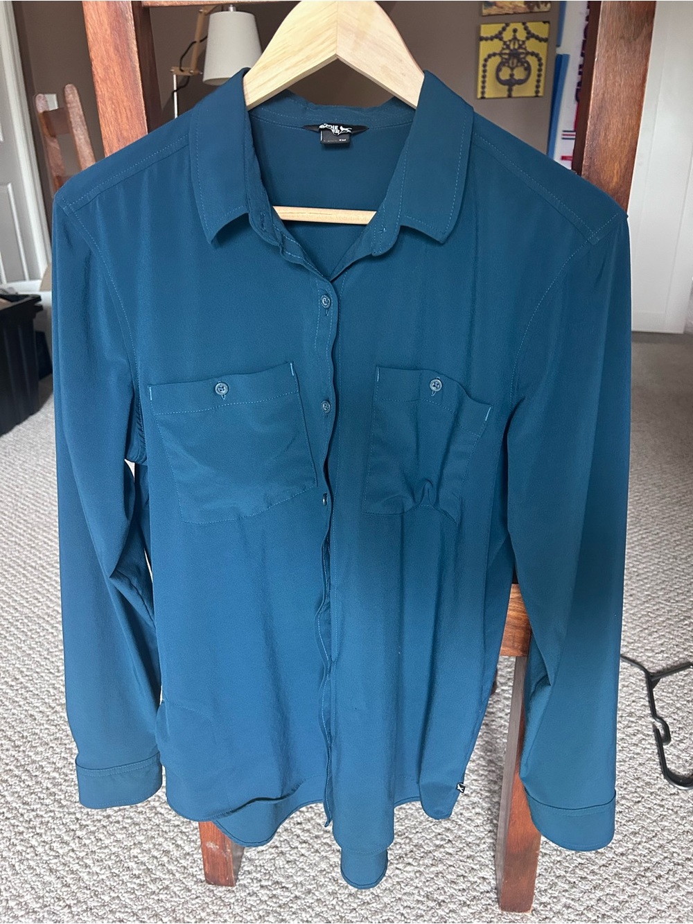 Eddie Bauer Teal Button-Down Long Sleeve Shirt